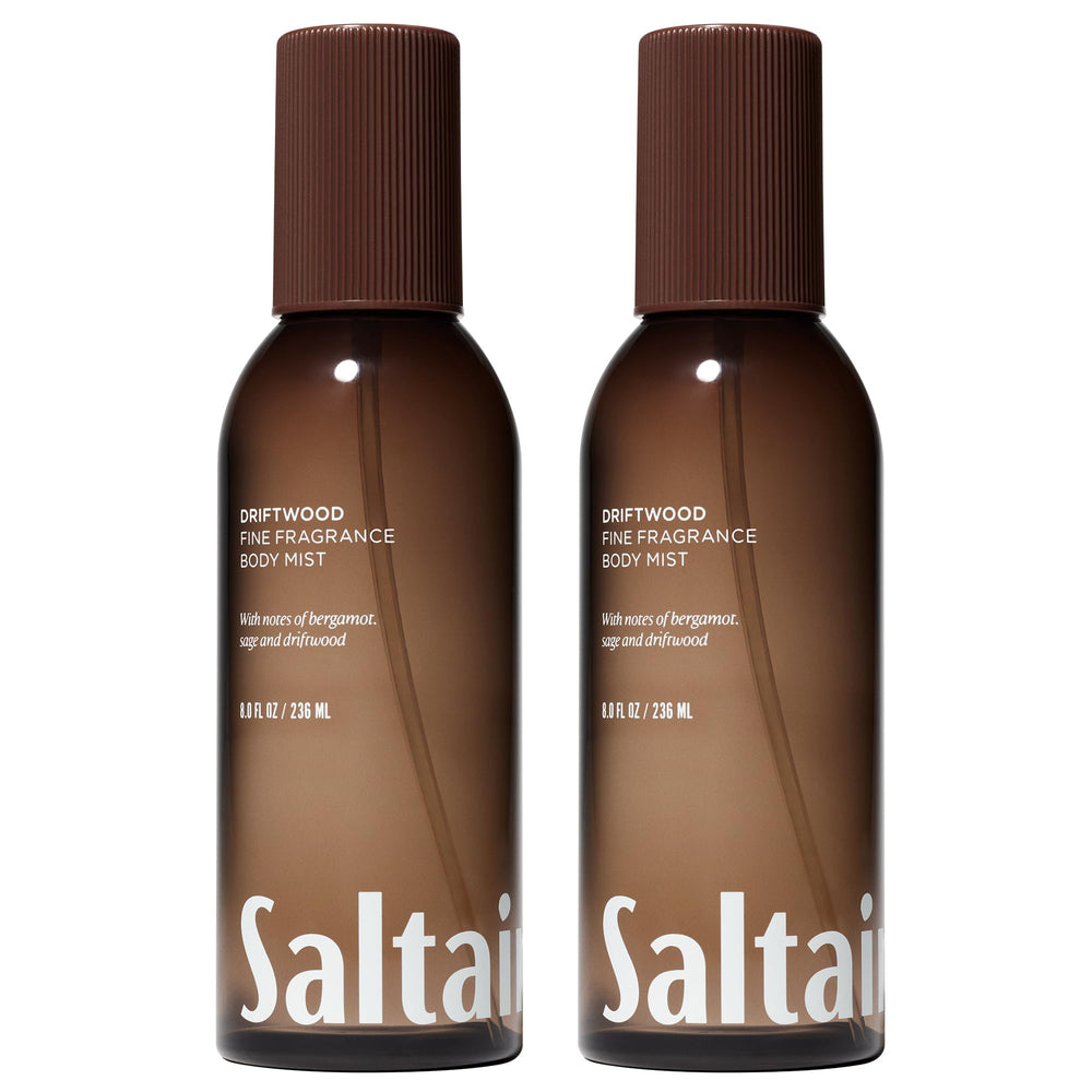Saltair Driftwood Body Mist 2 Pack front view, vacation-ready fragrance