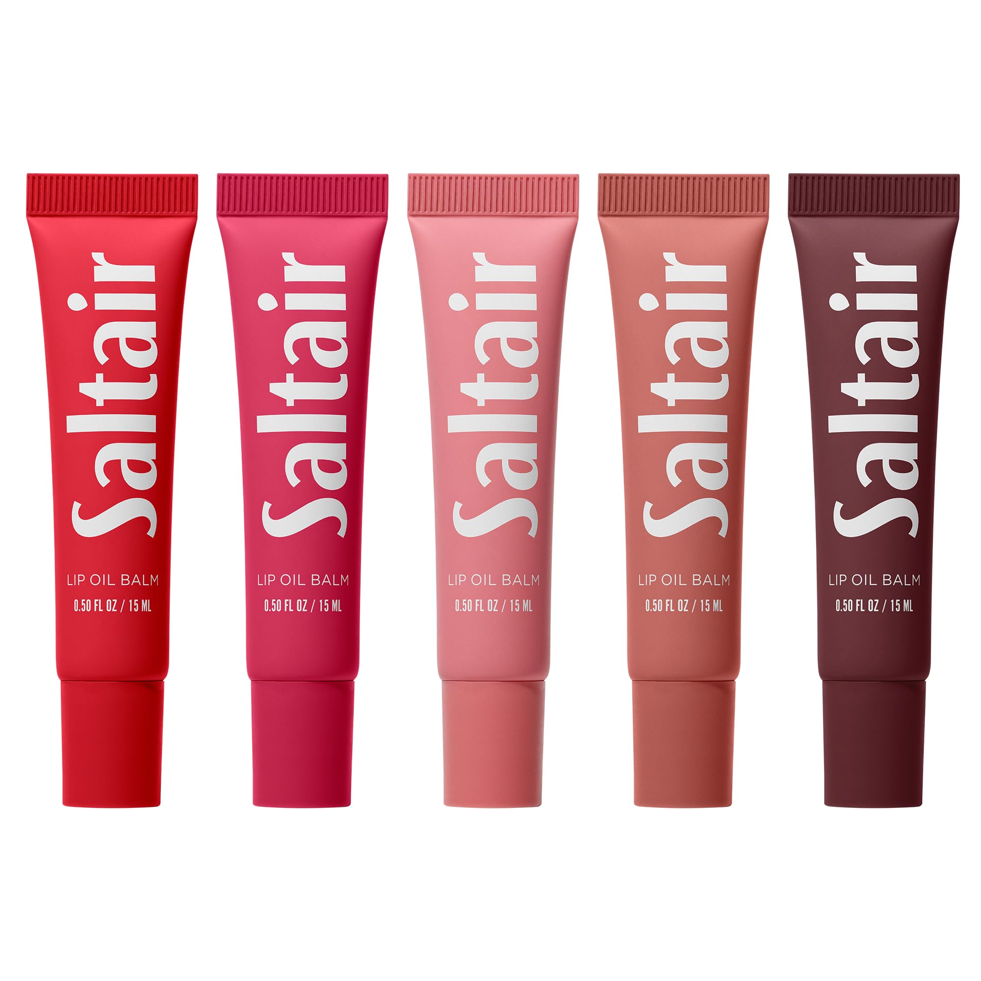 Saltair lip oil balm clear gloss bottle delivers hydrating shine.