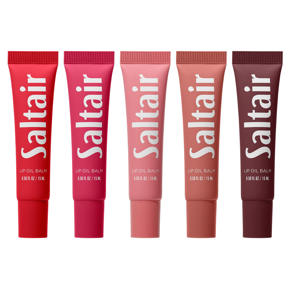 Saltair lip oil balm clear gloss bottle delivers hydrating shine.