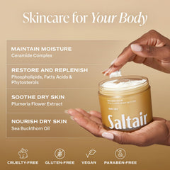 Saltair Multi-Lipid Body Butter sea buckthorn visual highlights long-lasting moisture
