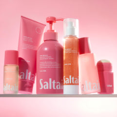 saltair pink beach lotion provides quick relief for dry skin with a creamy texture.