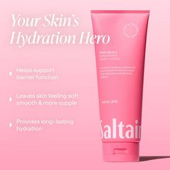 Saltair Pink Beach tub closeup with tropical scent for daily hydration