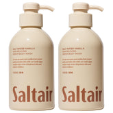 Saltair Salt Water Vanilla pump bottles for easy, hydrating daily cleanse.