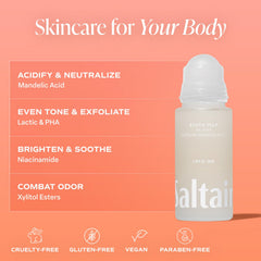 Saltair Serum Deodorant roll-on closeup with lightweight serum texture