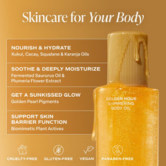 Saltair Shimmering Body Oil on arm shows fast absorption without greasiness.