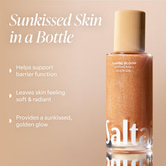 Saltair Shimmering Body Oil pump dispensing radiant, non-greasy hydration