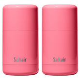Saltair skincare deodorant refillable stick shown with pink beach packaging for sustainable odor control.