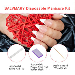 SALVMARY double-ended wood stick with pointed tip for cuticle care