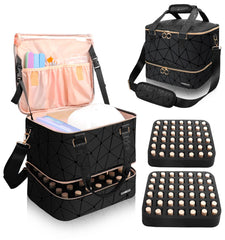 Sambois nail polish organizer upper space pockets provide quick tool access on the go.