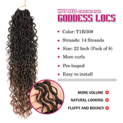 SAMBRAID Goddess Locs 22-inch closeup shows soft boho texture and shine.