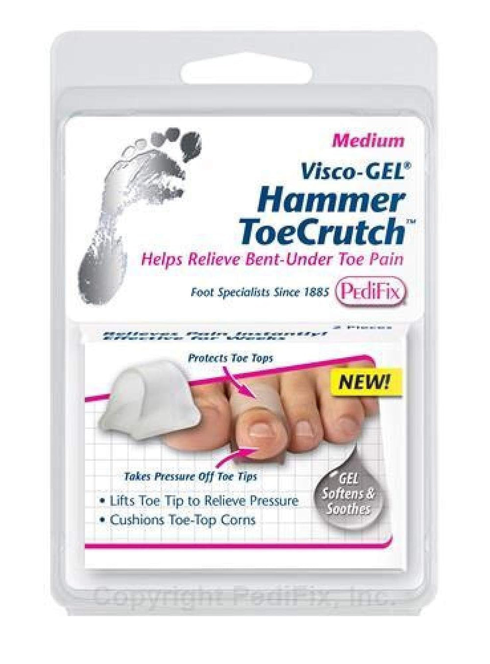 Sameriver Pedifix Visco GEL Hammer Toe Crutch 1037-M provides cushioned toe support for comfortable wear