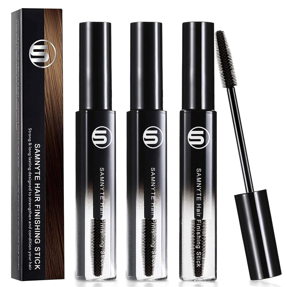 Samnyte hair finishing stick 3-pack bottle for on-the-go styling and long-lasting hold.