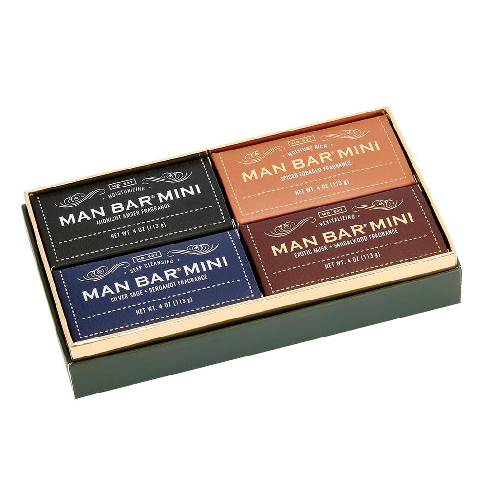 San Francisco Soap Co Man Bar Minis gift set packaging highlights rugged USA-made quality.