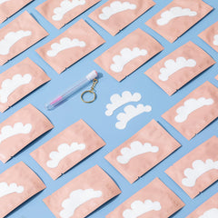 SANARITA aloe vera infused under-eye pads closeup emphasizes soothing feel during extensions.