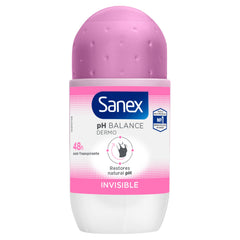 Sanex Deodorant Roll-On Dermo Invisible packaging-box highlights value of a 6-pack.