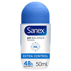 Sanex Extra Control pack-6 view highlights value and long-lasting underarm care.