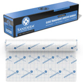 Saniderm Original Tattoo Aftercare Bandage unrolled provides a protective, skin-friendly wrap for healing.