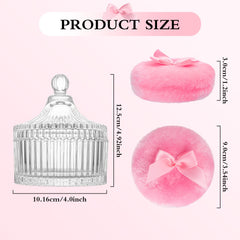 Sansaieco crystal glass jar keeps the puff dust-free and adds vanity-style elegance.
