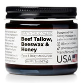 Santa Cruz Paleo beef-tallow face moisturizer bottle delivers deep hydration for dry or sensitive skin.