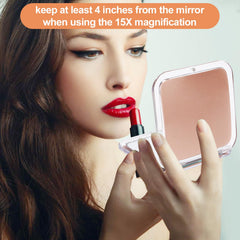 SANTOO Compact two-sided mirror opened at right angle for stable grooming