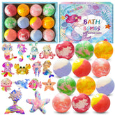 Santrela Kids Bath Bombs with Surprise Inside reveal colorful toys during bath time