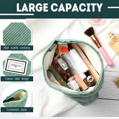 Sanwuta 4-pack corduroy makeup bags offer organized cosmetics.