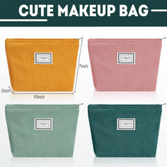 Sanwuta corduroy makeup bag zipper detail for secure storage.