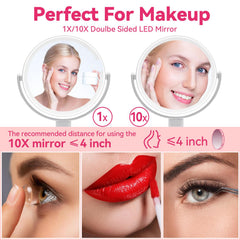 SANYCASA dimmable LED mirror with 3 color modes for accurate skin-tone matching