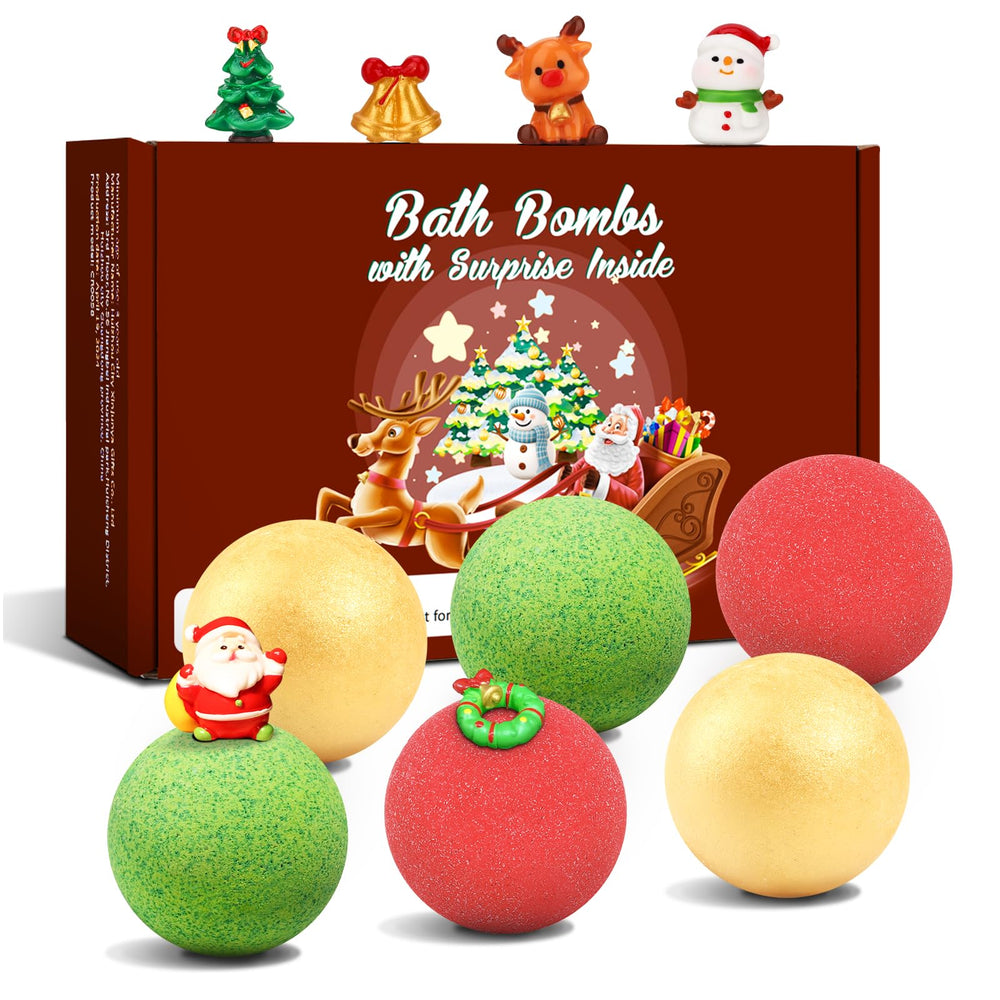 Sanyi Christmas bath bombs 6-pack color water for festive bath time.