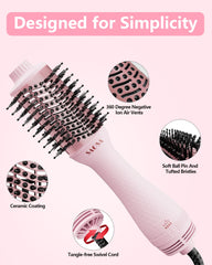 SAOSA Hair Dryer Brush heat settings layout for versatile styling