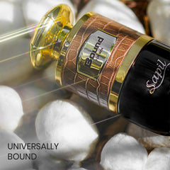 Sapil Bound Toilette bottle back view with note highlights for informed wear decisions.
