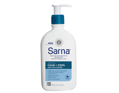 Sarna Calm + Cool close-up texture highlighting light, soothing cream.