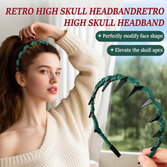 Satasiam 3Pack vintage high cranium hairband side view with secure grip for events.