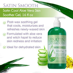 SATIN SMOOTH Aloe Vera Gel demonstrates fast-drying, non-greasy post-wax relief