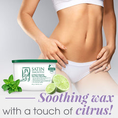 SATIN SMOOTH Citrus Mojito wax application closeup enabling controlled spread.