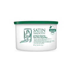 SATIN SMOOTH Citrus Mojito wax pebble jar pour for easy, precise hair removal.