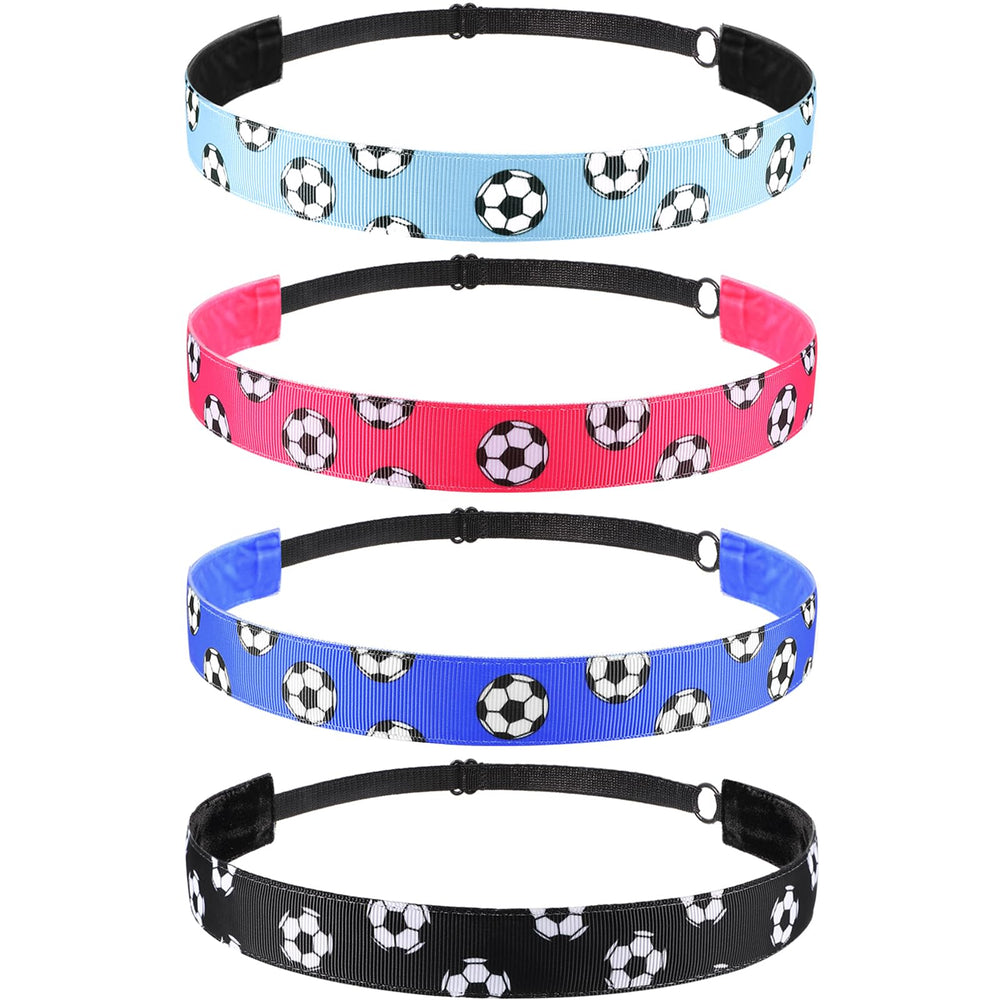 SATINIOR 4-pack soccer headbands packaging keeps hair tidy during workouts.