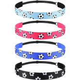 SATINIOR 4-pack soccer headbands packaging keeps hair tidy during workouts.
