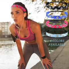 SATINIOR soccer headband worn during running or soccer for an energetic look.