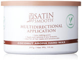 SATIN SMOOTH Coconut Aroma Hard Wax jar close-up for salon-grade smooth results