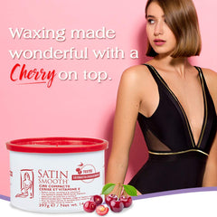 SATIN SMOOTH Wild Cherry Hard Wax spread on skin for even application.