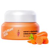 Saturday Skin moisturizer with carrot and niacinamide for hydrated, luminous skin.