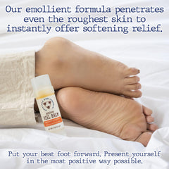 Savannah Bee Company beeswax heel balm being applied to a heel during care routine