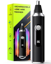 Savilab Nose Trimmer with LED display for easy battery monitoring during daily grooming.