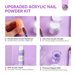 SAVILAND acrylic brushes set size 8-10-14 enables precise, smooth nail application.