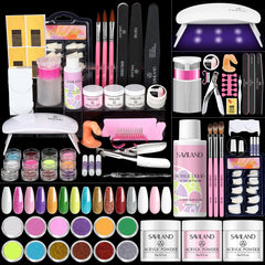 SAVILAND acrylic nail kit for beginners – all-in-one system for at-home practice.