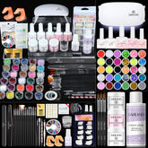 SAVILAND acrylic nail kit overview image shows complete at-home manicure setup for beginners