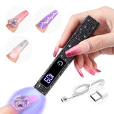 SAVILAND Black UV Light handheld with compact design for portable gel nail curing.
