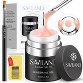 SAVILAND Builder Nail Gel Kit bottle-front with 30ml nude pink gel for long-lasting extensions.