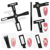 SAVILAND cat-eye magnet set front view shows 5-in-1 precision for nail art.